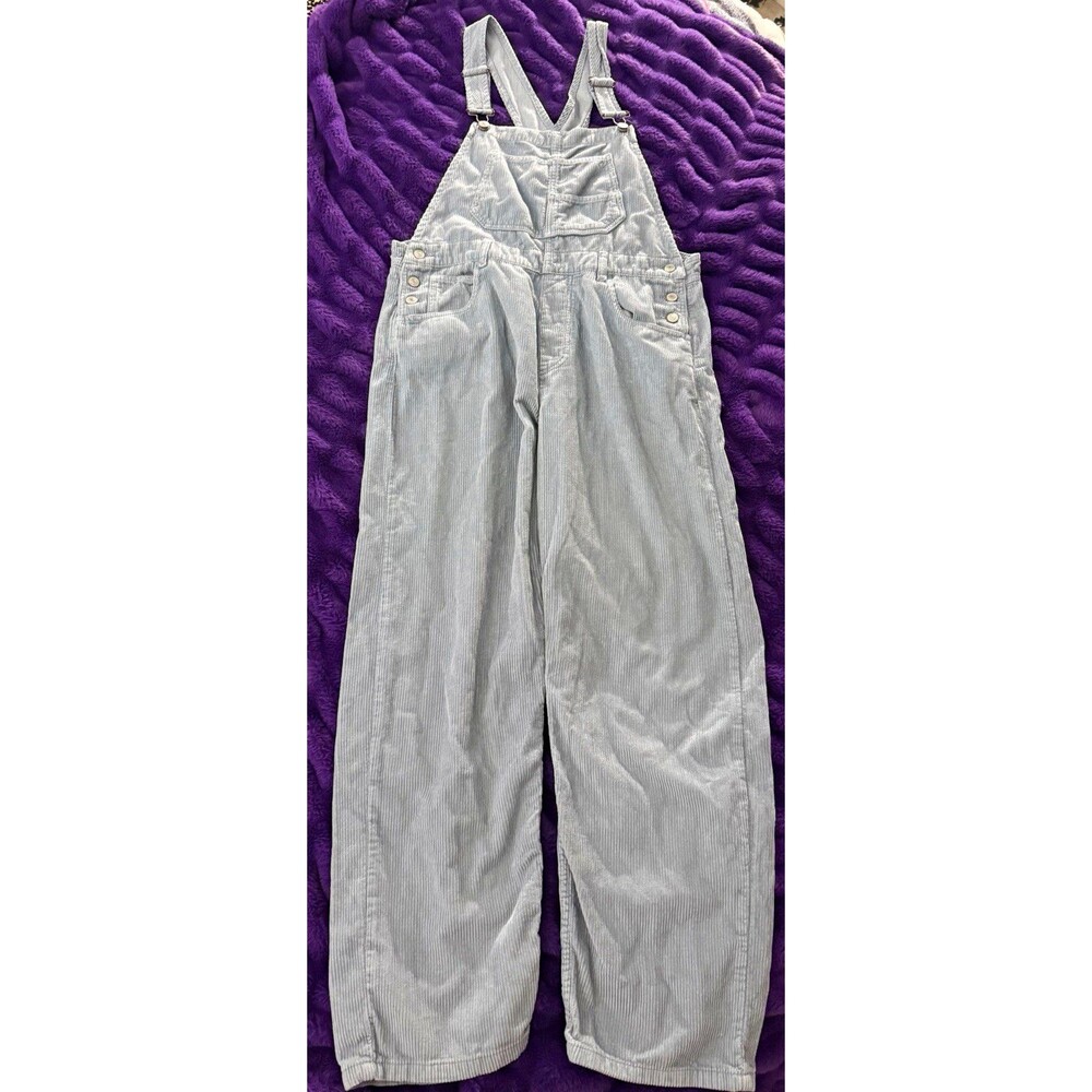 Free People We The Free Ziggy Corduroy Overalls Blue Grey Womens Size M